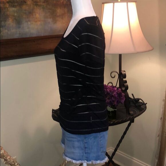 Calvin Klein Sheer Stripe Top - Picture 3 of 6